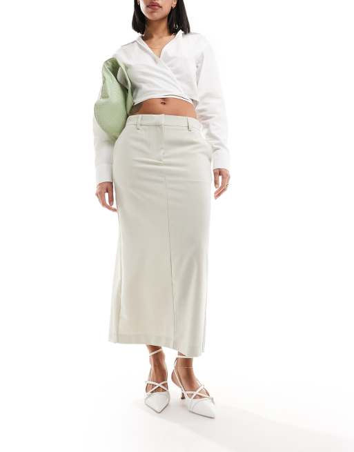 Falda larga color piedra con abertura en la espalda de Vero Moda, 5 de 5