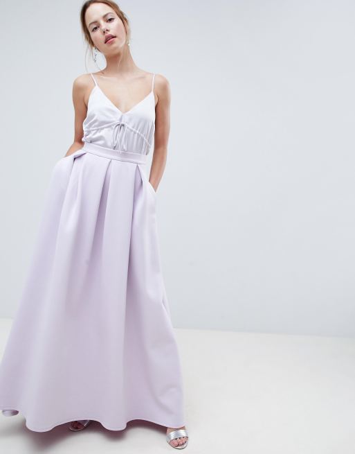 Falda larga de neopreno con bolsillos y detalle de godet en la parte posterior de ASOS DESIGN