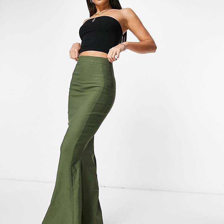 Falda estilo en color verde caqui de Vesper Tall | ASOS