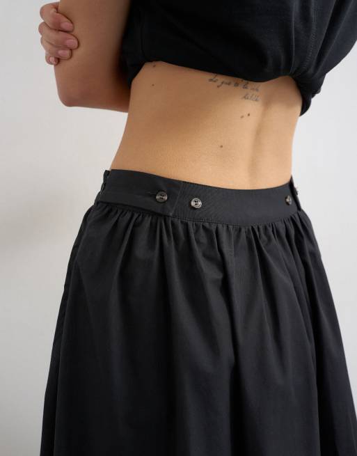 Falda larga negra amplia con cintura baja de Topshop, 4 de 5
