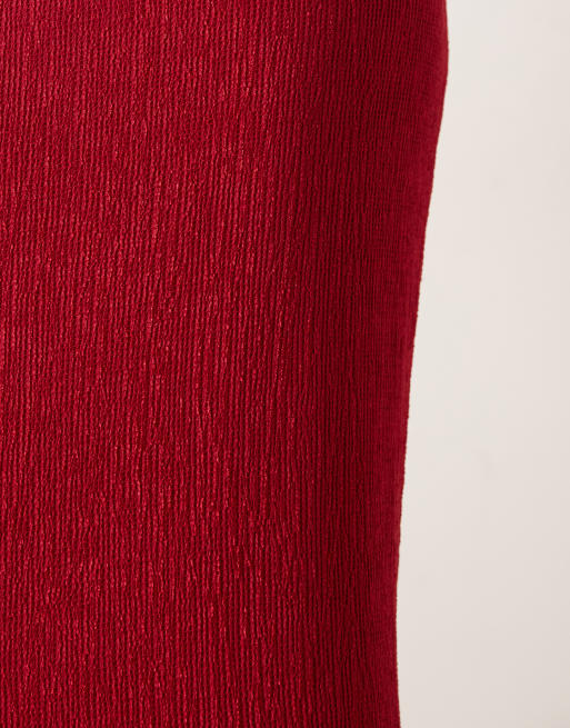 Falda larga roja con acabado rugoso Evalina de Pretty Lavish (parte de un conjunto), 4 de 5