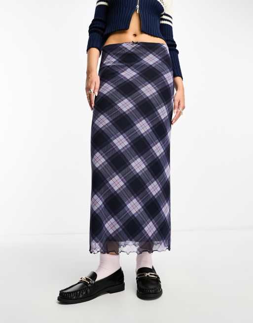 Falda midi a cuadros de malla de ASOS DESIGN, 4 de 4