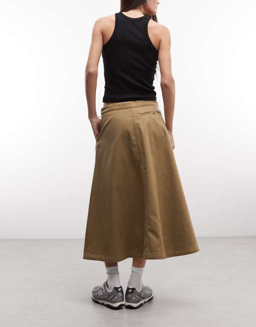 Falda midi beis de sarga de The North Face, 5 de 5