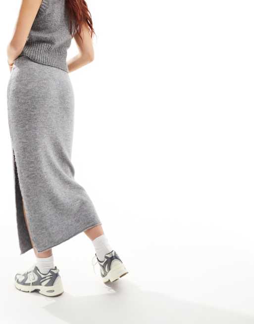 Falda midi gris de punto de ASOS DESIGN, 3 de 5