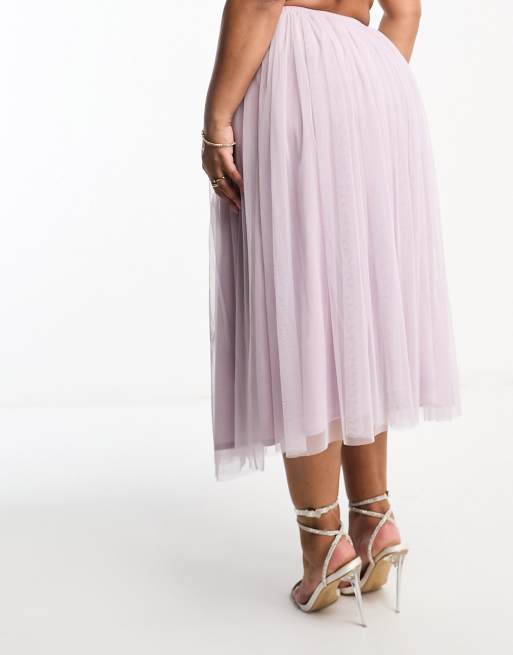 Falda midi lila de tul de Beauut Plus ASOS