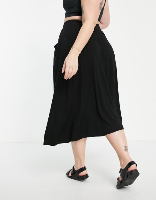 Falda negra con bolsillos ASOS DESIGN Curve |