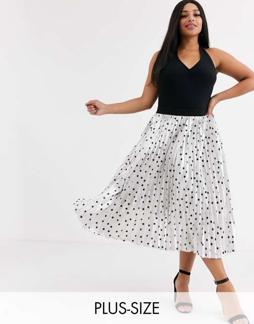 Falda Midi Plisada Metalizada