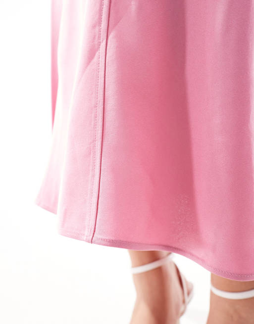Falda midi rosa con detalle de panel de satén de & Other Stories, 3 de 5