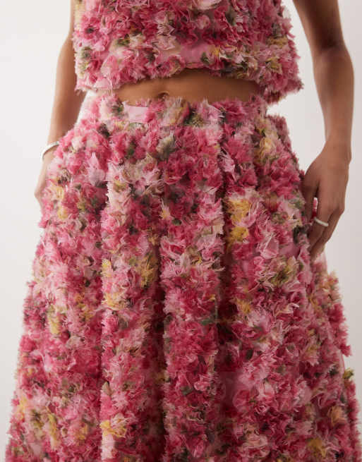 Falda midi rosa con estampado floral de tul Dream de Sister Jane (parte de un conjunto), 2 de 5