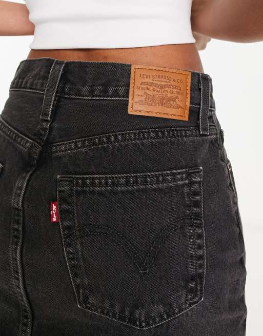 Falda negra con bajo deshilachado Icon de Levi's, 3 de 4