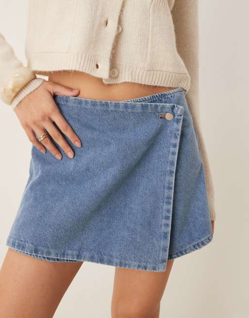 Falda pantalón vaquera azul de 100% algodón de Mango ASOS