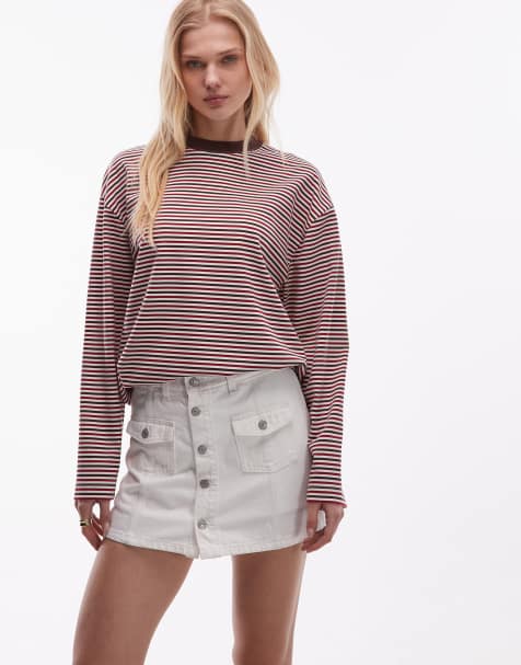 Falda pantalón vaquera blanca abotonada en la parte delantera de Levi's - view 1