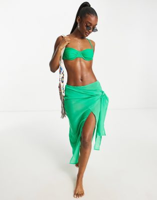 Falda playera verde con nudo en la parte delantera de Candypants 