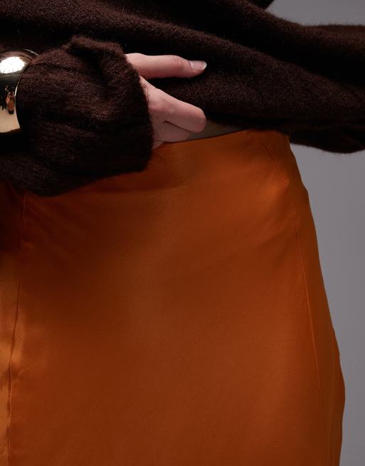 Falda semilarga naranja con detalle de godets y aberturas de ASOS DESIGN, 3 de 5