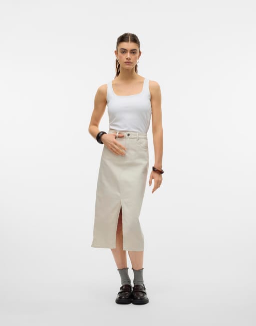 Falda vaquera blanco abedul de Vero Moda