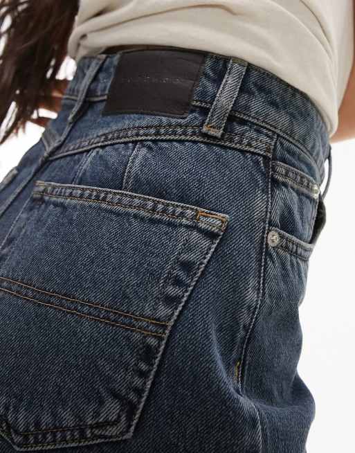 Falda vaquera larga verde oscuro con aberturas laterales de Topshop, 3 de 4