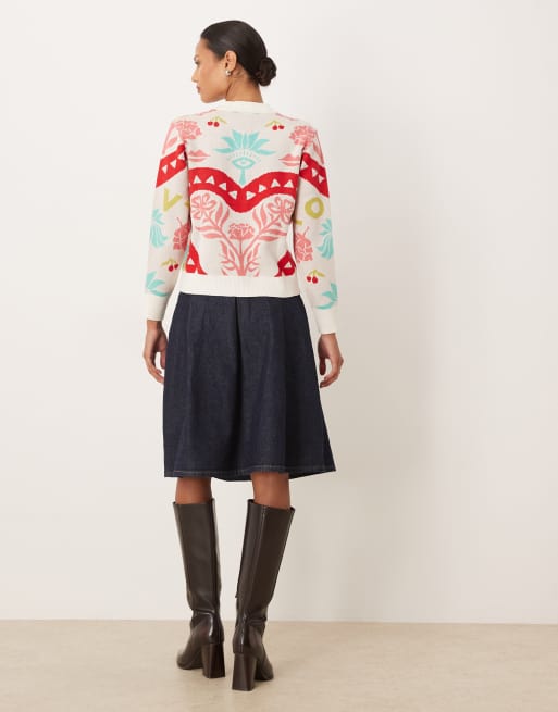 Falda vaquera midi azul añil con pliegues de ASOS DESIGN, 5 de 5