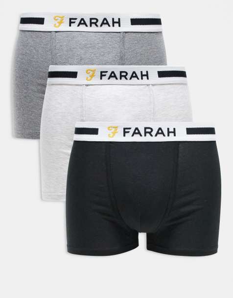 Farah 3 pack boxers in black and grey - view 1