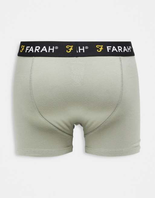 Farah Vintage Saginaw 3 Pack Boxer Shorts Black