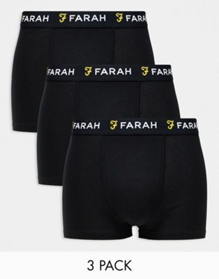 Farah 3 pack boxers in black