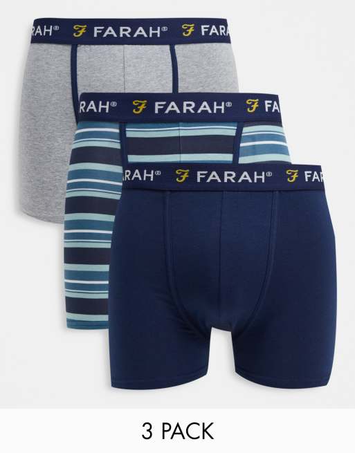Farah 3 pack boxers in blue