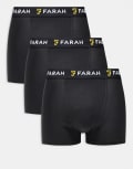 [Farah] Farah 3 pack jacquard waistband logo boxers in black L BLACK
