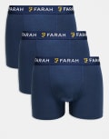 [Farah] Farah 3-pack jacquard waistband logo boxers in navy L NAVY
