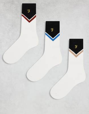3 pack jutter socks in white
