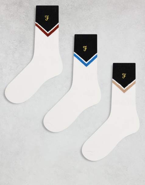 Farah 3 pack jutter socks in white - view 1