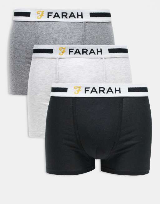 Farah 3pack boxers in black and gray