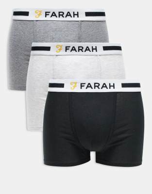 Farah 3pack boxers in black and grey