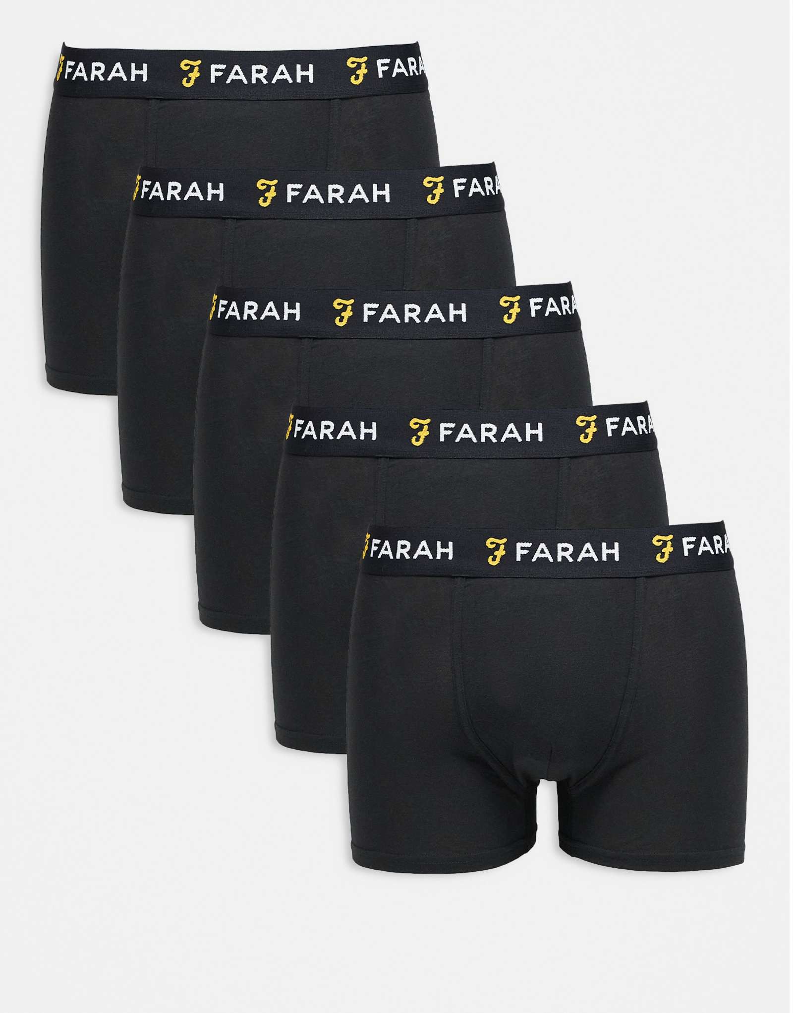 Черные боксеры Farah с жаккардовым поясом и логотипом, 5 упаковок