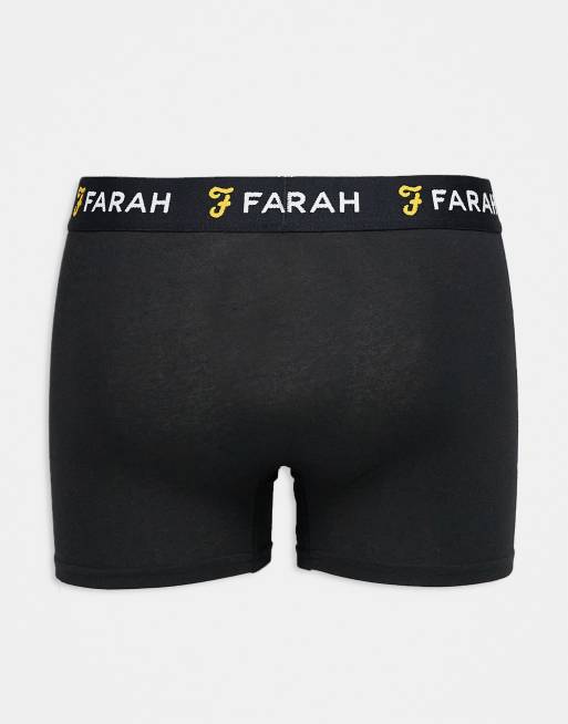 Farah 5-pack jacquard waistband logo boxers in black, 3 of 3