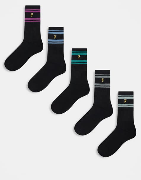 Farah 5 pack toliver socks in black - view 1