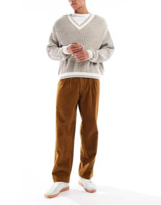 Farah Adam Archive Twill Pants In Brown