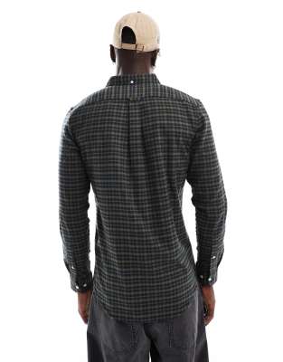 Farah Alban Longsleeve Plaid Shirt In Navy