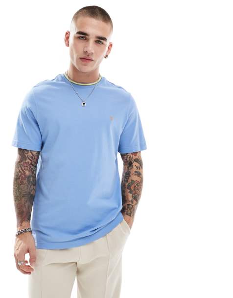 Farah – Alvin – T-Shirt in Hellblau mit Streifenverzierung - view 1