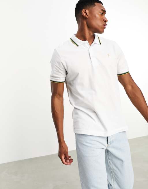 Farah white cheap polo shirt