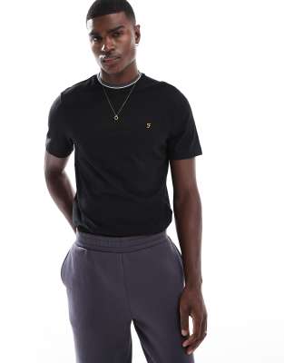 Farah Farah Alvin tipped cotton t-shirt in black