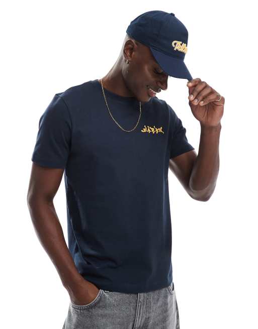 Farah - Amesbury - T-shirt blu navy con stampa sul petto e sulla schiena, 4 di 4