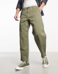 [Farah] Farah Anderson utility twill loose fit pants in vintage green W28 L34 Green