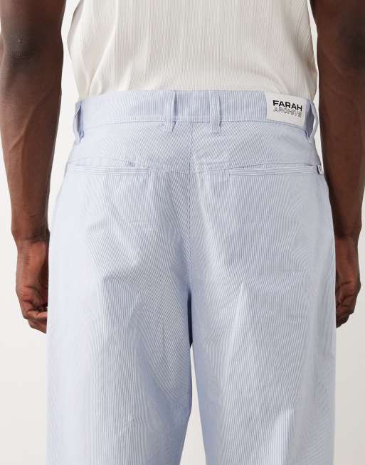 Farah Archive Bliss co-ord stripe straight leg trousers in blue, 5 of 5