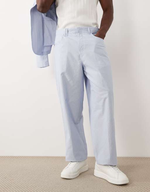 Farah Archive Bliss stripe straight leg pants in blue (part of a set), 2 of 5