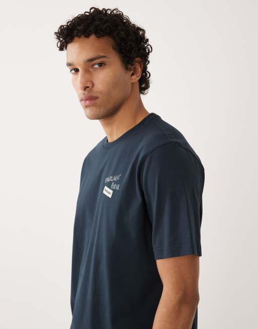 Farah Archive boxy oversized graphic logo t-shirt with back print in navy, 5 of 5