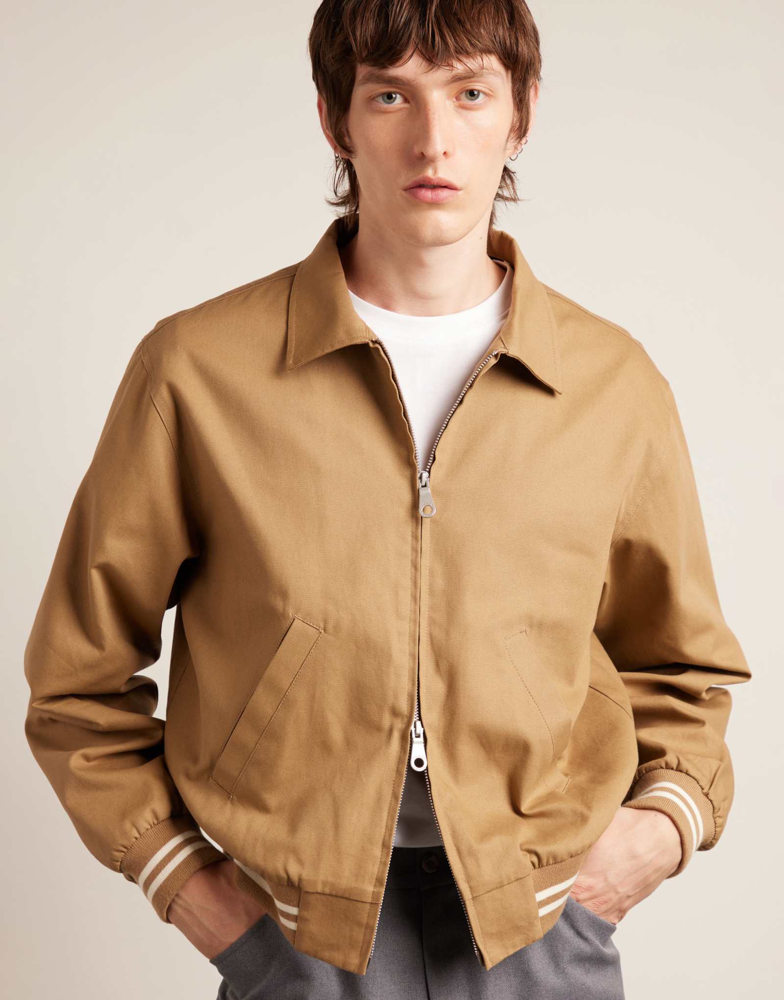 Куртка-бомбер из коллекции Farah Archive collection бежевого цвета
