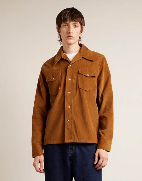 Farah Archive Collection cord shirt in brown - view 1