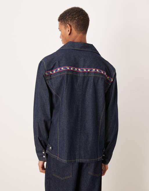 Farah Archive collection isidro denim shirt in mid indigo, 4 of 5