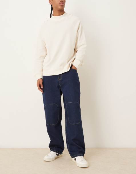 Farah Archive collection sambrano relaxed jeans in mid indigo - MBLUE - view 1