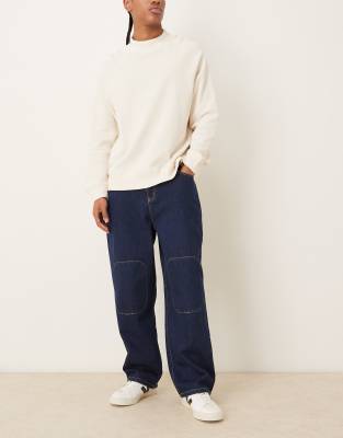 Farah Archive Collection Sambrano Relaxed Jeans In Animal Print