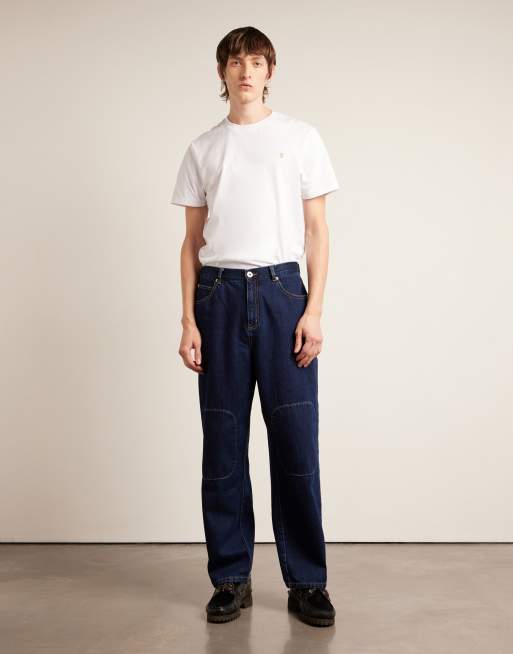 Farah Archive collection sambrano relaxed jeans in mid indigo , 2 of 5
